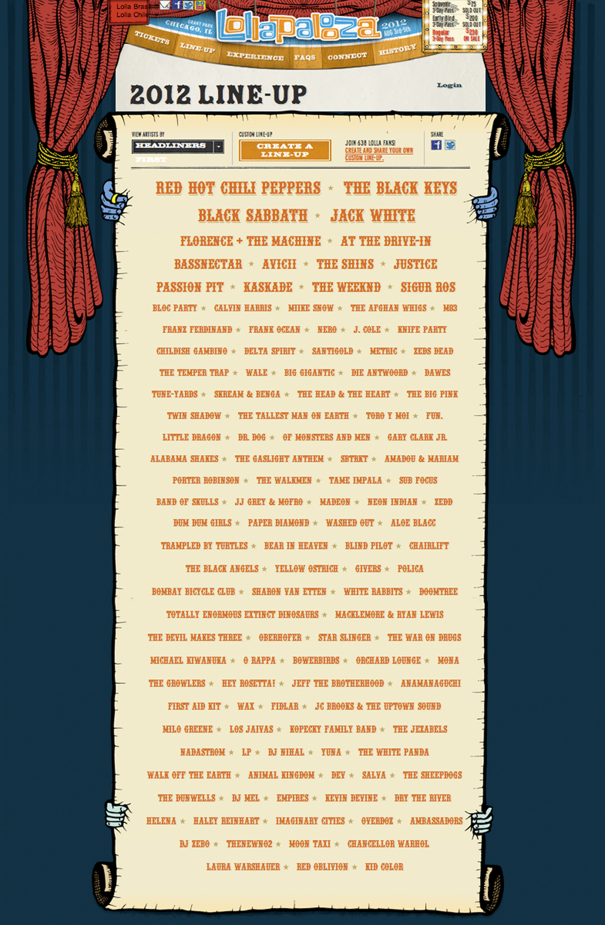 Lollapalooza 2012 Lineup released